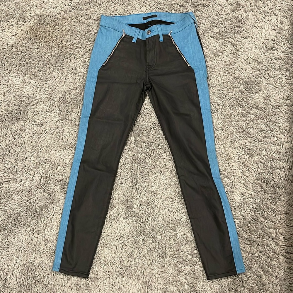 Black coated denim 7 for all mankind super skinny jean size 28